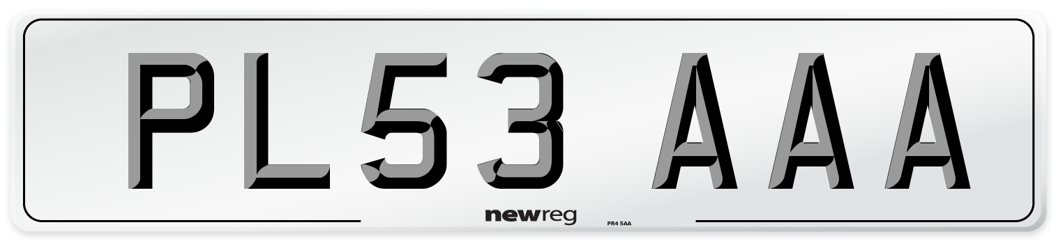 PL53 AAA Number Plate from New Reg
